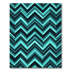 Modern Turquoise Geometric Chevron Zigzag Rug