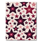 Deep Red Glittering Star Assortment Rug