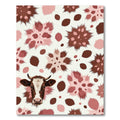 Brown White Cow Whimsical Floral Rug