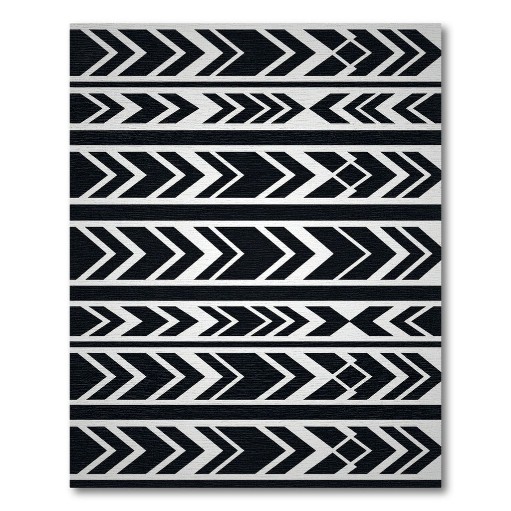 Bold Black Arrow Geometric Stripes Rug
