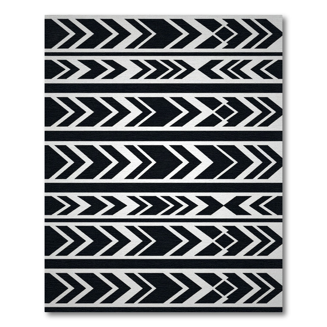 Bold Black Arrow Geometric Stripes Rug