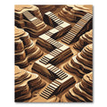 Geometric Sepia Canyon Stairs Rug