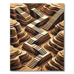 Geometric Sepia Canyon Stairs Rug