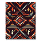 Geometric Lightning Step Chili Orange Rug