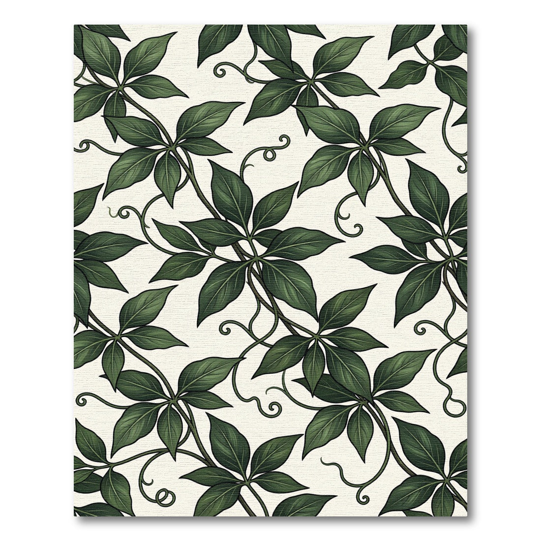Lush Forest Green Tropical Ivy Foliage Rug