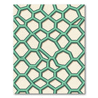 Modern Mint Geometric Honeycomb Grid Rug