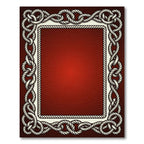 Knot Border Crimson Ceramic Rug
