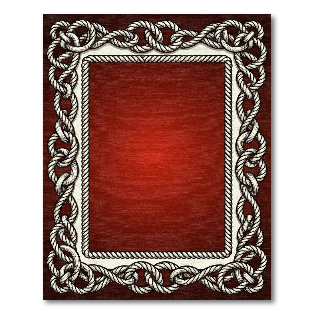 Knot Border Crimson Ceramic Rug