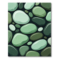 Smooth Jade Pebbles Scattered Arrangement Rug