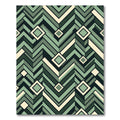 Geometric Sage Chevron Diamond Layered Rug