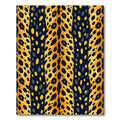 Golden Animal Spots with Navy Vertical Stripes Rug
