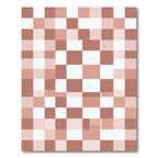 Modern Rose Clay Checkers Abstract Square Rug