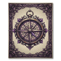 Ornate Grape Purple Antique Compass Card Rug