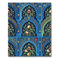 Deep Blue Pomegranate Archway Floral Rug
