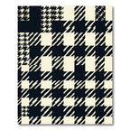 Monochrome Geometric Houndstooth Check Grid Rug