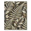 Neutral Botanical Fern Leaf Art Rug