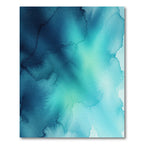 Abstract Teal Ocean Watercolor Wash Rug
