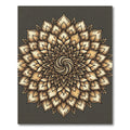 Golden Sepia Ethereal Swirl Mandala Rug