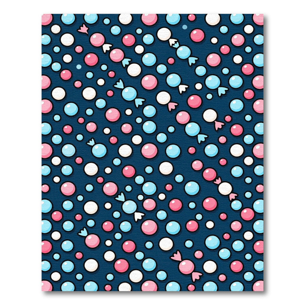 Playful Pink Blue Candy Polka Dots Rug