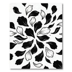 Monochromatic Floating Petal Botanical Art Rug