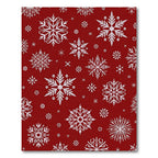 Crimson White Snowflake Collage Rug