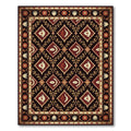 Deep Burgundy Floral Fish Diamond Tapestry Rug