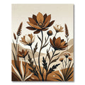 Earthy Neutral Botanical Wildflower Illustration Rug