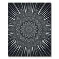 Monochrome Radiant Floral Mandala Art Rug