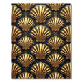Art Deco Golden Shell Geometric Rug