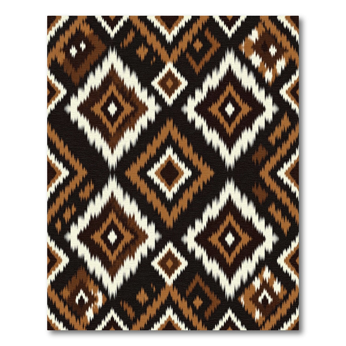Earthy Diamond Ikat Medallion Rug