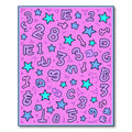 Pink Purple Star Number Collage Rug