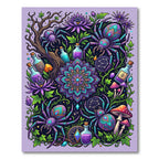 Mystical Purple Spider Mandala Enchanted Forest Rug