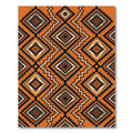 Geometric Burnt Orange Zigzag Diamond Rug