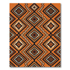 Geometric Burnt Orange Zigzag Diamond Rug