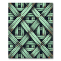 Distressed Mint Green Wood Lattice Rug