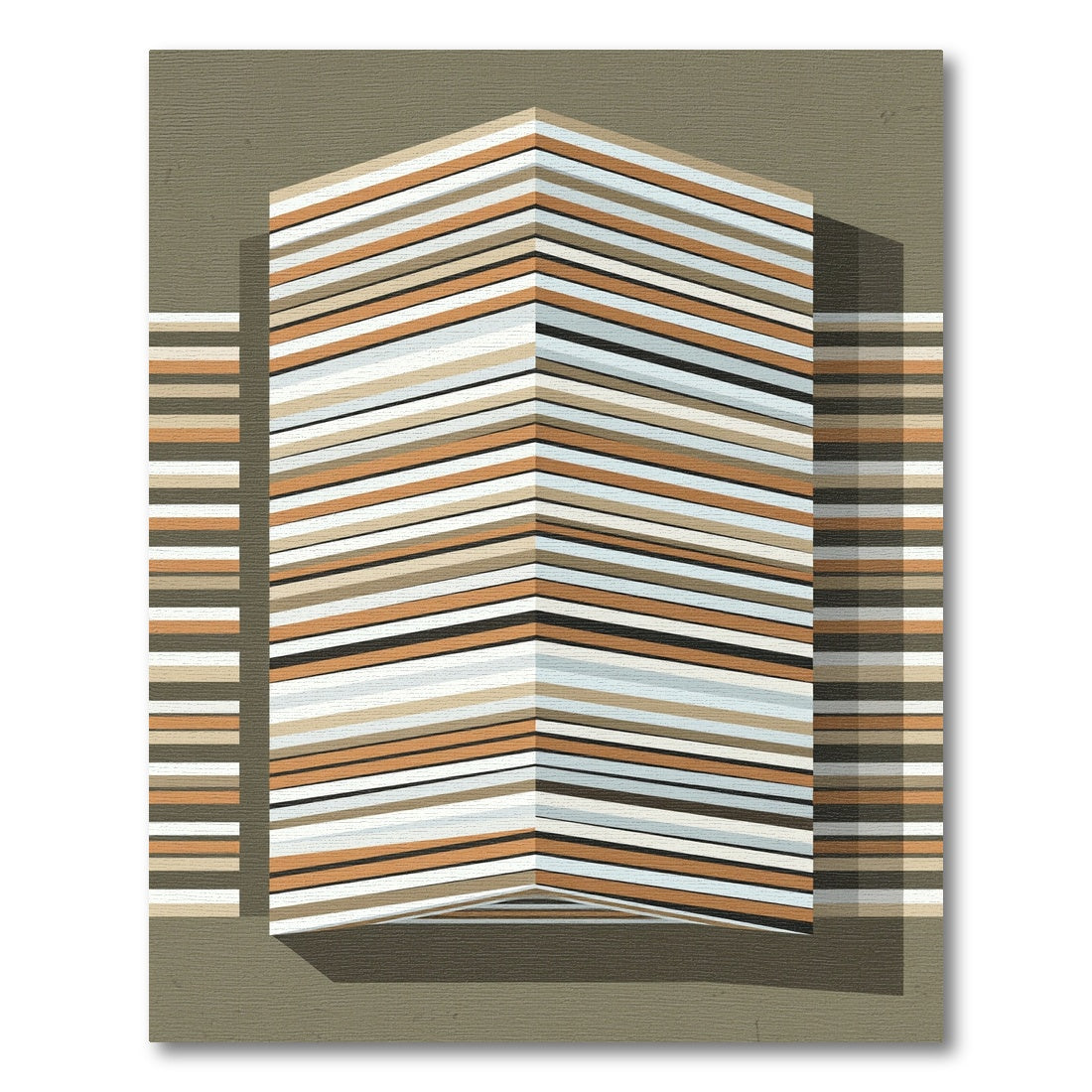 Earthy Abstract Stripe Illusion Rug