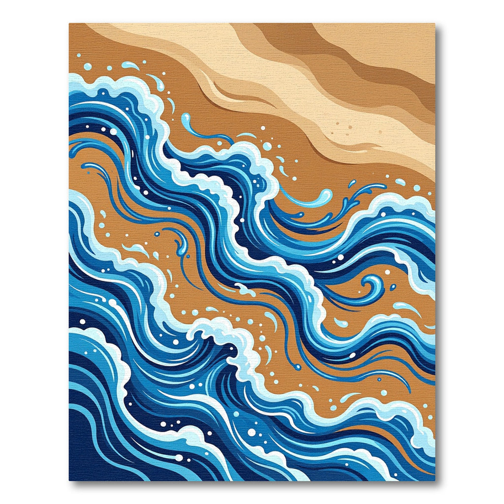 Coastal Blue Ocean Wave Rhythmic Tides Rug