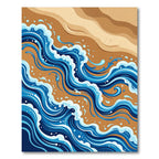 Coastal Blue Ocean Wave Rhythmic Tides Rug