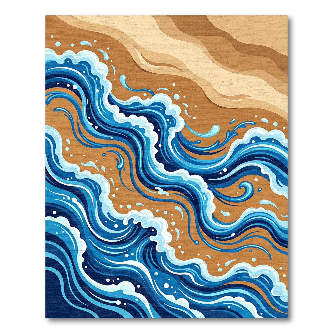Coastal Blue Ocean Wave Rhythmic Tides Rug