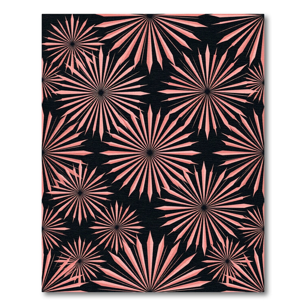 Blush Pink Starburst Geometric Art Rug