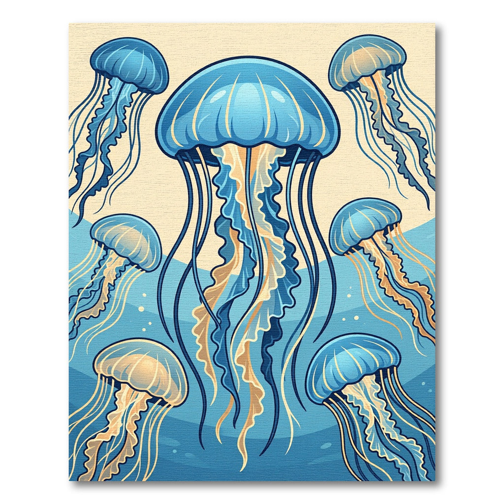 Ethereal Blue Jellyfish Marine Ocean Art Rug