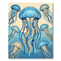 Ethereal Blue Jellyfish Marine Ocean Art Rug