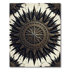 Celestial Gold and Black Starry Medallion Rug
