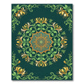 Teal Orange Vine Mandala Art Rug