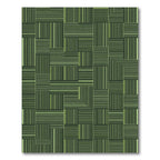 Green Pixelated Grid Lines Rug