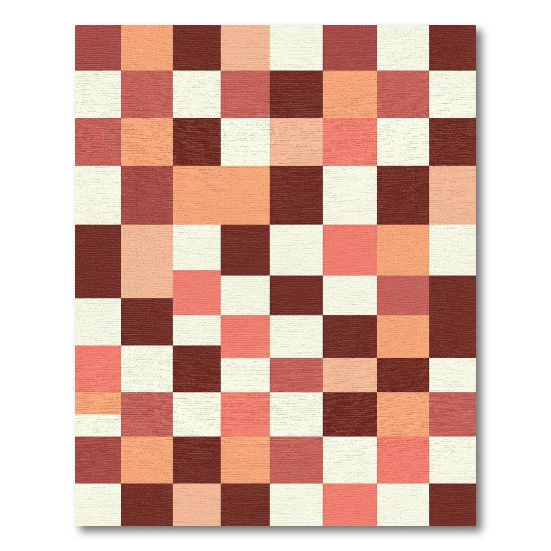Terracotta Square Checkerboard Loom Rug