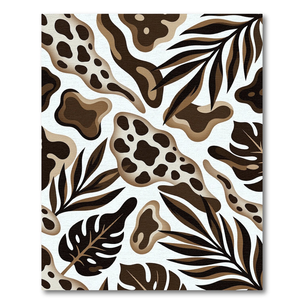 Earth Tone Tropical Abstract Foliage Rug