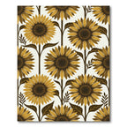 Golden Brown Sunflower Botanical Rug