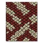 Red Gold Woven Basketweave Texture Rug