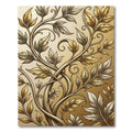 Elegant Golden Foliage Scroll Rug